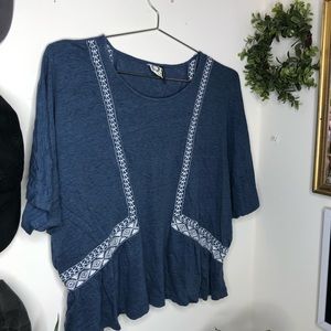 AKEMI + KIN Anthropologie Boho Embroidered Blouse